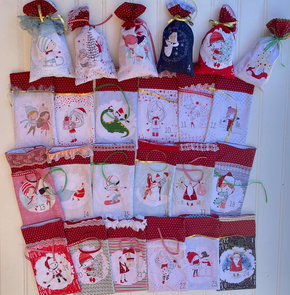 Fabric Advent Calendar Bag Panels Dr. S and the Grumpy Green Guy Collection