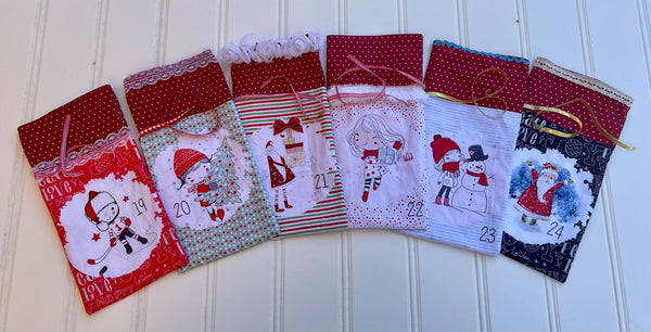 Fabric Advent Calendar Bag Panels Dr. S and the Grumpy Green Guy Collection