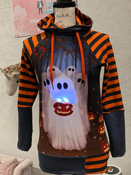 Fabric Orange and Dark Blue / Grey Stripes