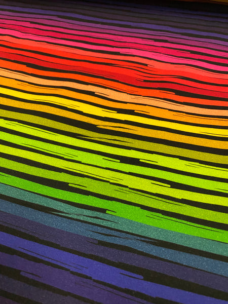 Rainbow Stripes on Black