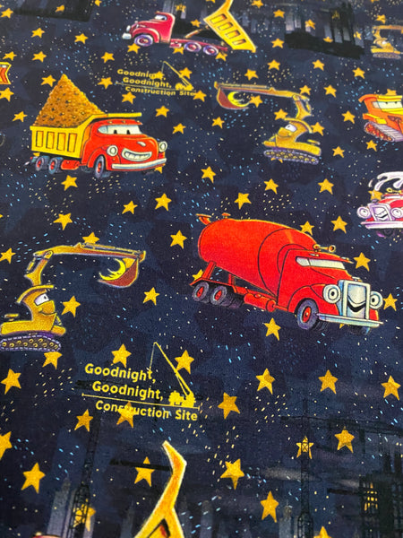 Fabric Good Night Good Night Construction Site (single YARD)