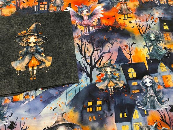 Fabric Halloween Spooky Girls