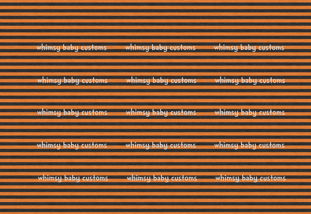 Fabric Orange and Dark Blue / Grey Stripes