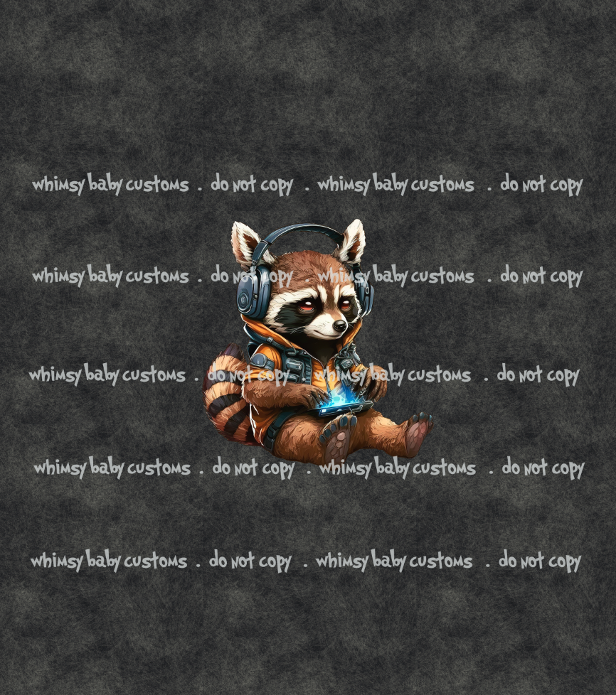October 2023 Preorder - Child Panel Gamer Racoon