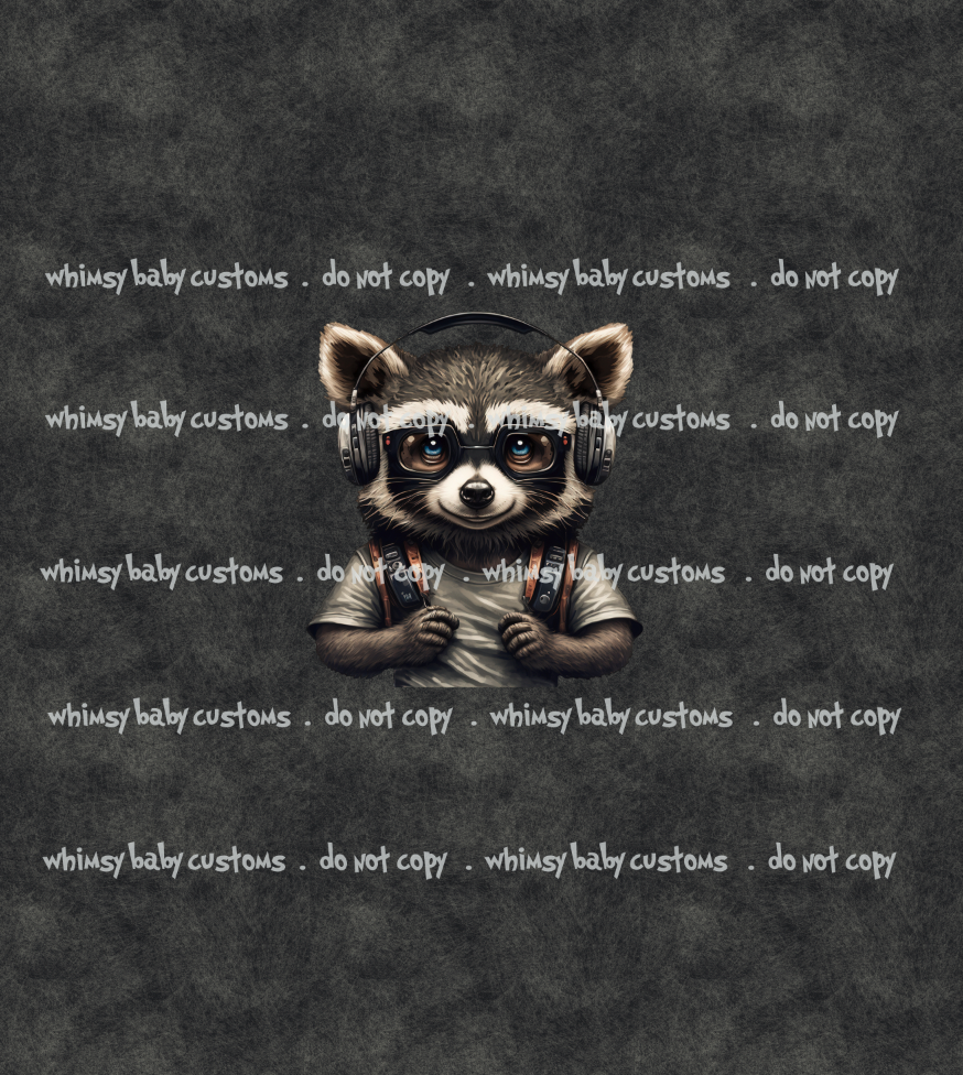 October 2023 Preorder - Child Panel Cool Racoon with Headphones