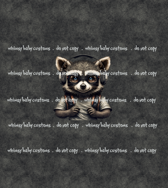 October 2023 Preorder - Child Panel Cool Racoon with Headphones