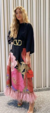 Cityscape Fabric Night Dragon with Flowers (LNY)