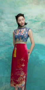 Cityscape Fabric Night Dragon with Flowers (LNY)