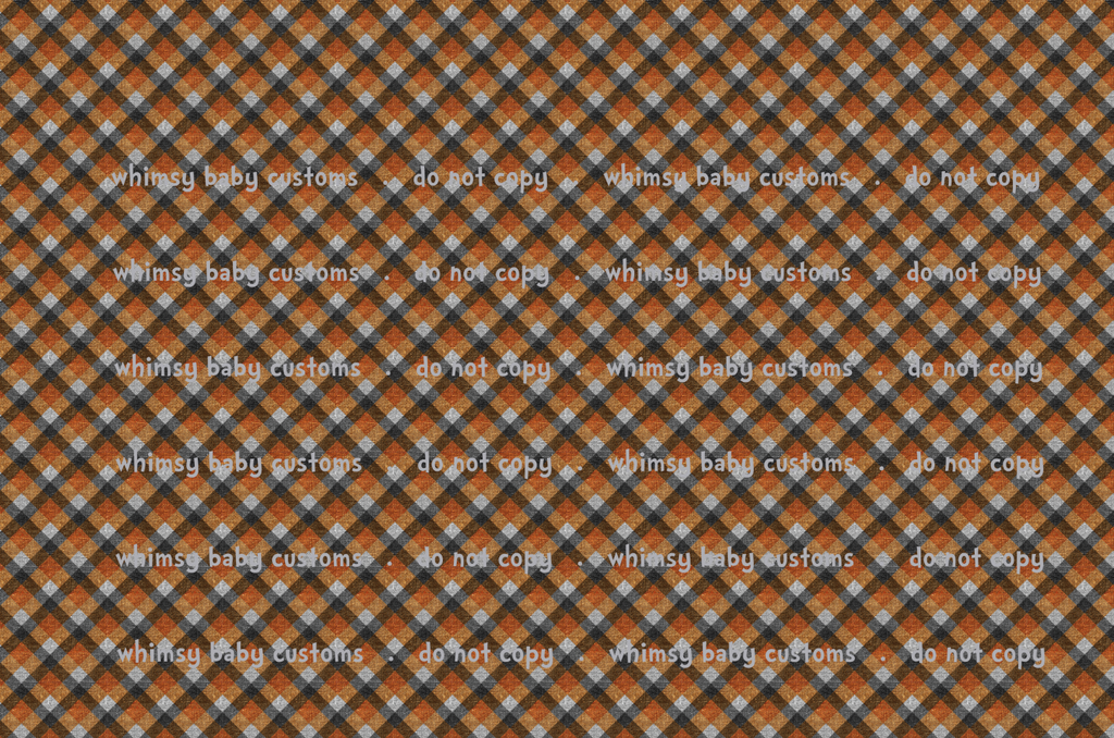 Flash Halloween / Fall Preorder 2024: Fabric Fall Orange and Grey Plaid