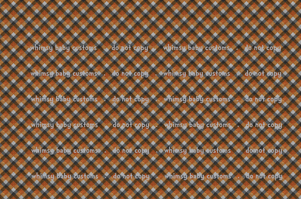 Flash Halloween / Fall Preorder 2024: Fabric Fall Orange and Grey Plaid