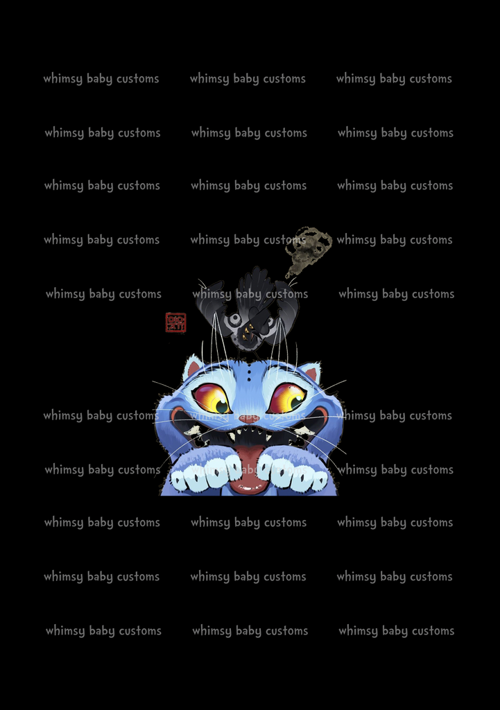 September 2025 Preorder - Adult Panel Korean Music Movie Blue Cat with Bird