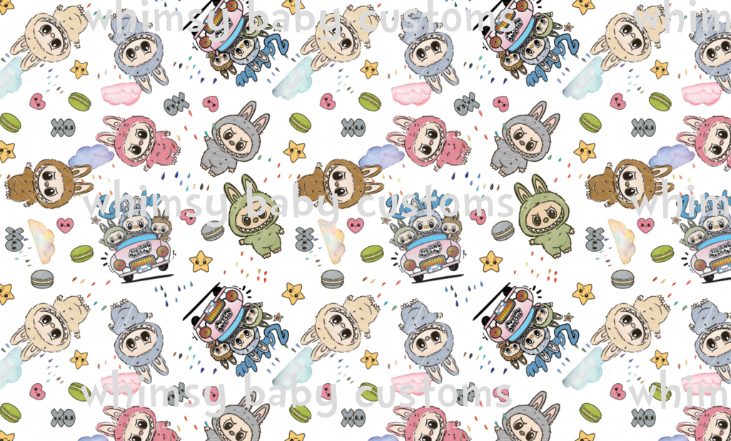 September 2025 Preorder -  Fabric Scribble Monsters Boo Boo with Clouds