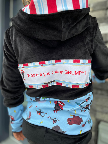 723 Child Panel I'm Not Grumpy Blue