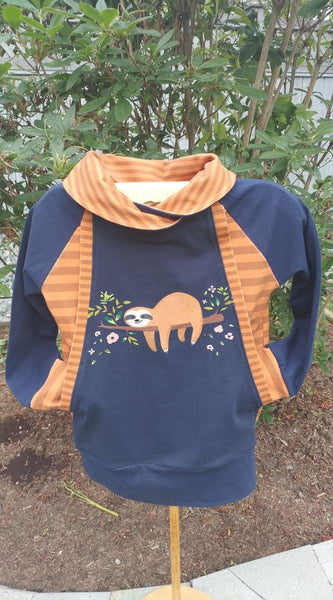 436 Child Panel Sloth Love Green