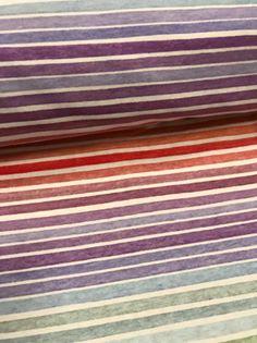 Fabric Pastel Watercolour Rainbow PIN Stripes 0.5cm wide