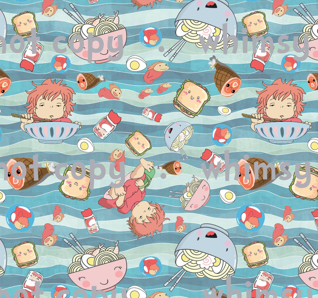 Fabric Pon Fish Loves Ham