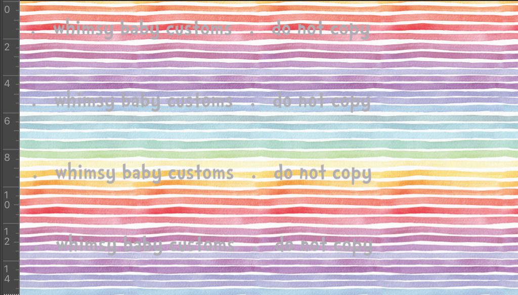 Fabric Pastel Watercolour Rainbow PIN Stripes 0.5cm wide