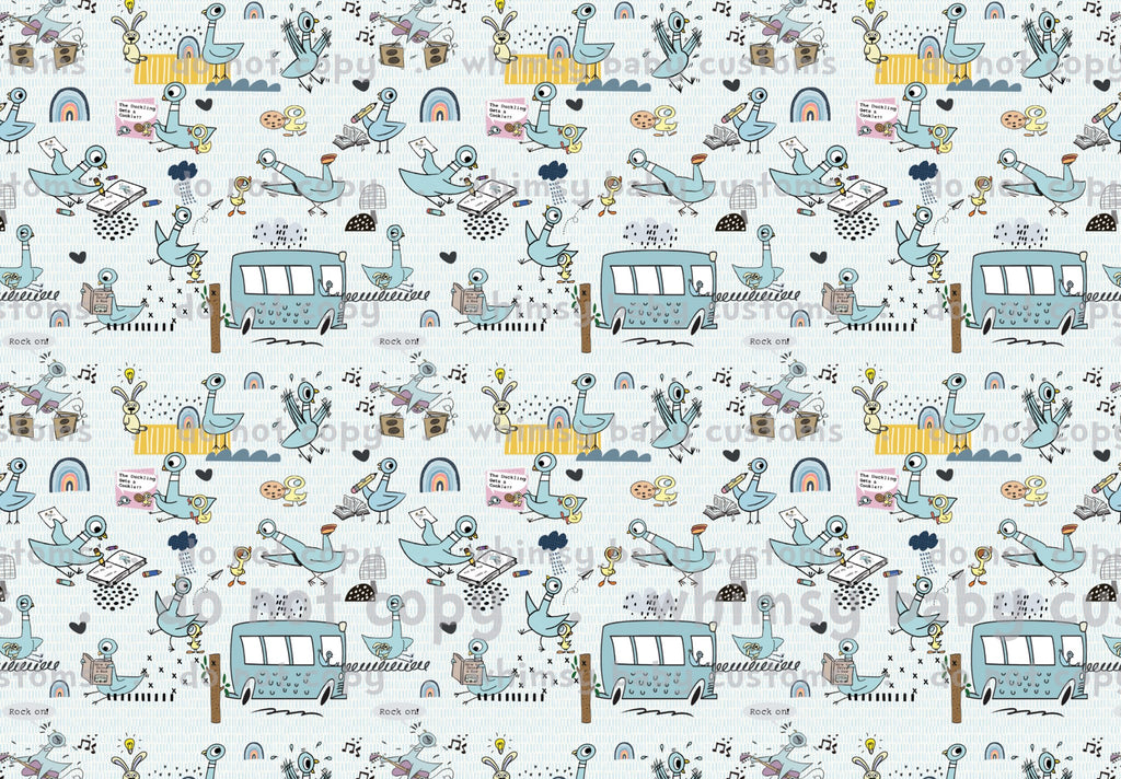 Fabric Pigeon Bird Book Main