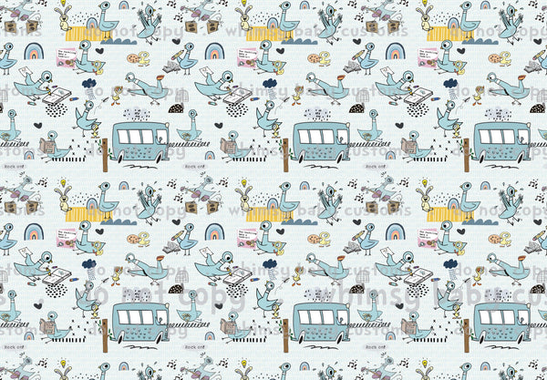Fabric Pigeon Bird Book Main