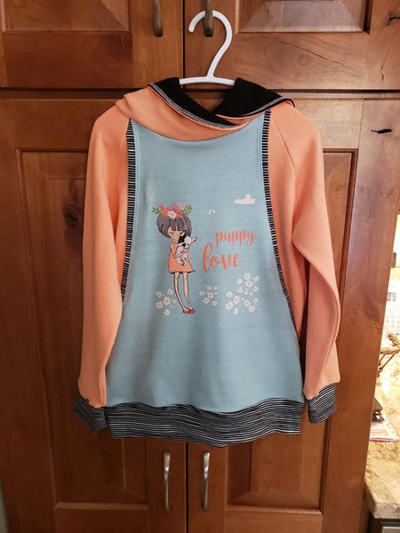 534 Puppy Love Girl and French Bulldog Child Panel
