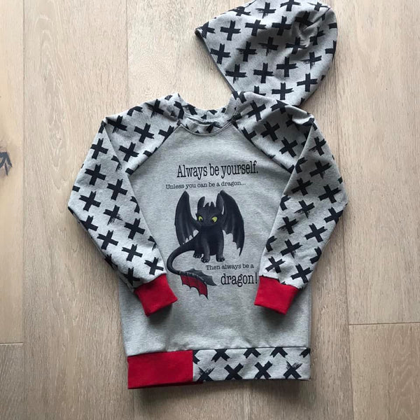 C032H Child Panel Dragon Tooth Always be Yourself on Heather Grey (HHTYD)