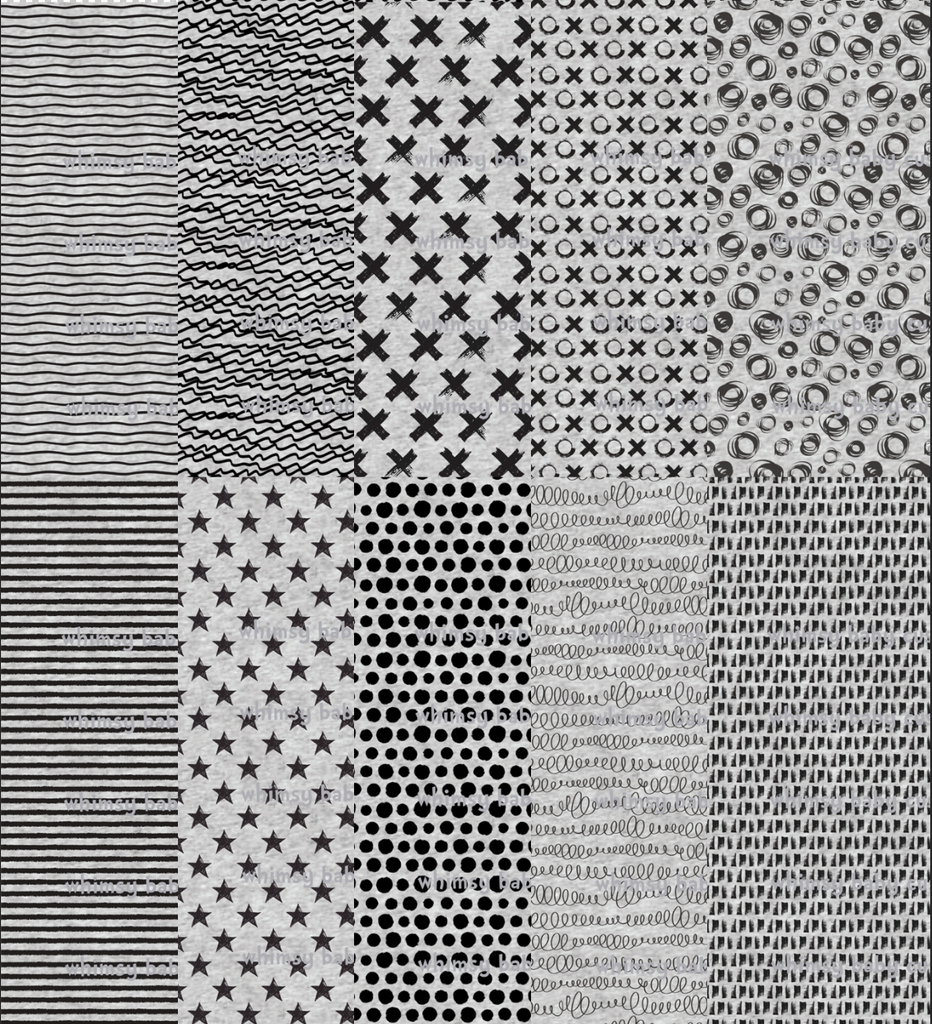 POT OF GOLD PREORDER: Concrete Coordinating Prints on HEATHER Grey