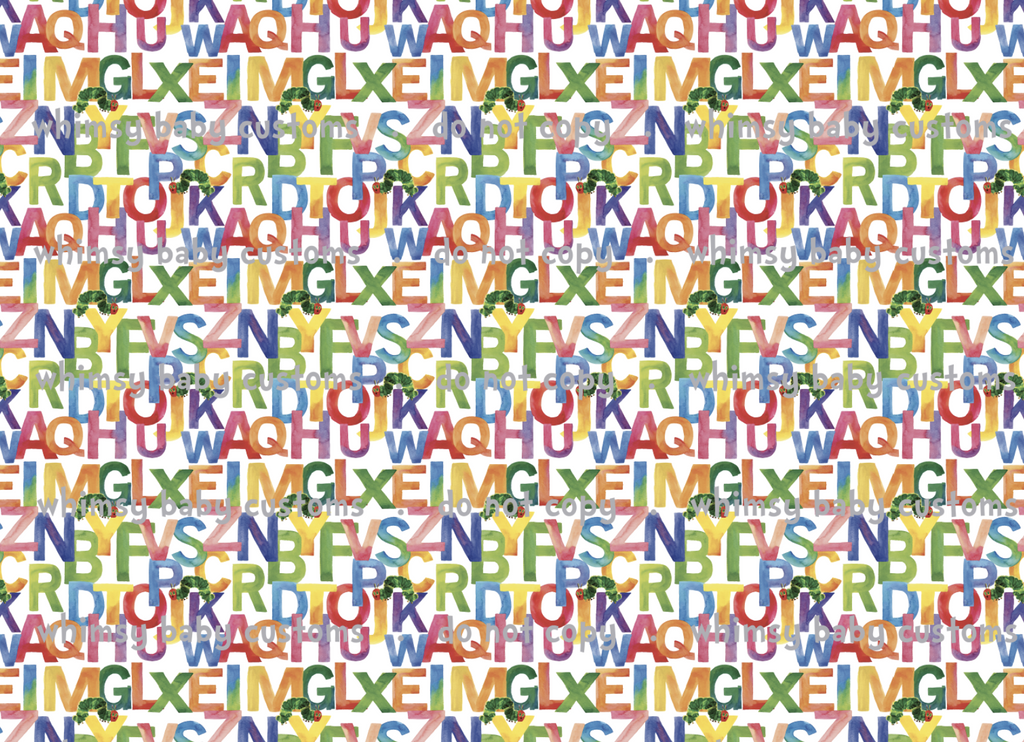 Fabric HC Alphabet (Small Scale) On White