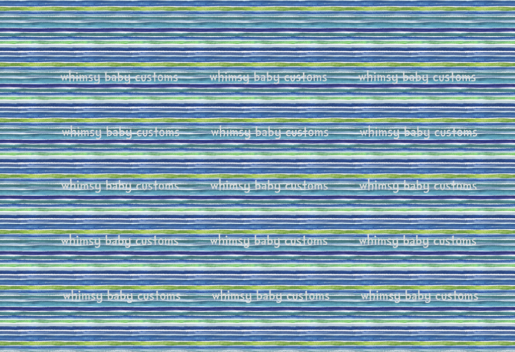 Fabric Blue and Green Watercolor Stripes