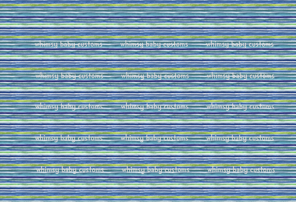 Fabric Blue and Green Watercolor Stripes