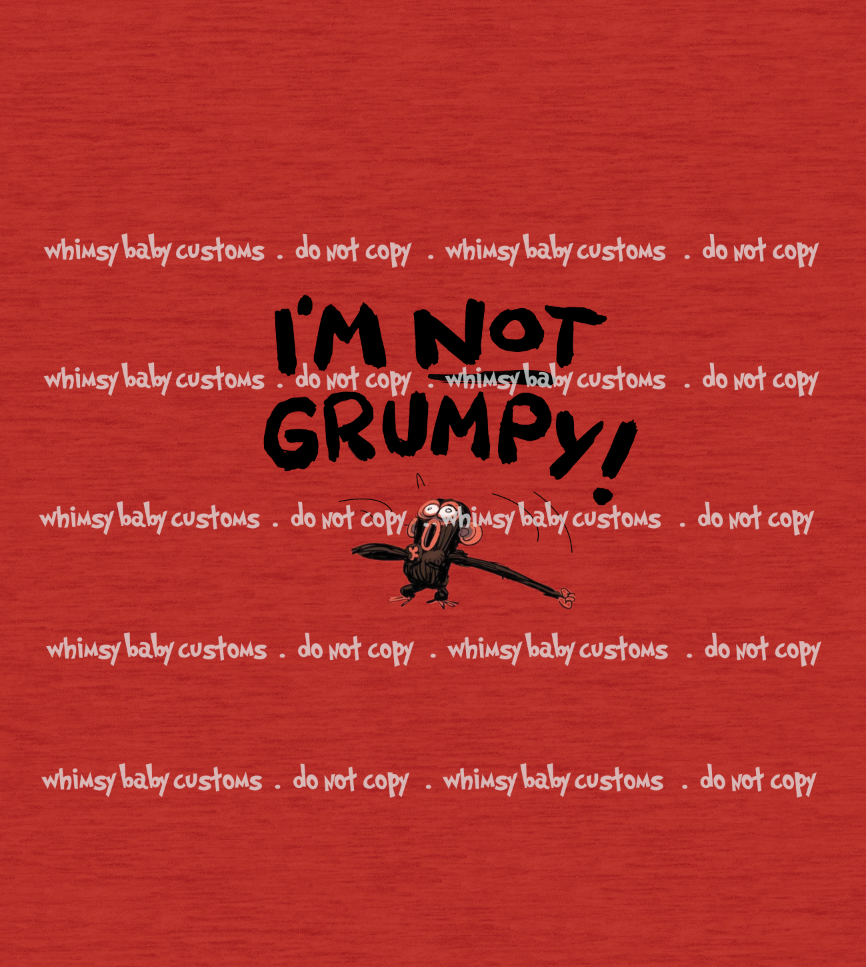 724 Child Panel I'm Not Grumpy Red