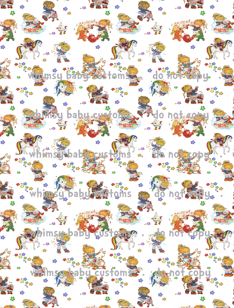 Fabric Rainbow Girl On White