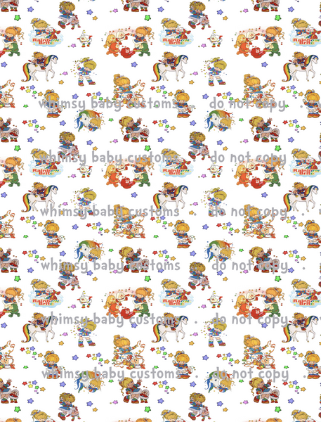 Fabric Rainbow Girl On White