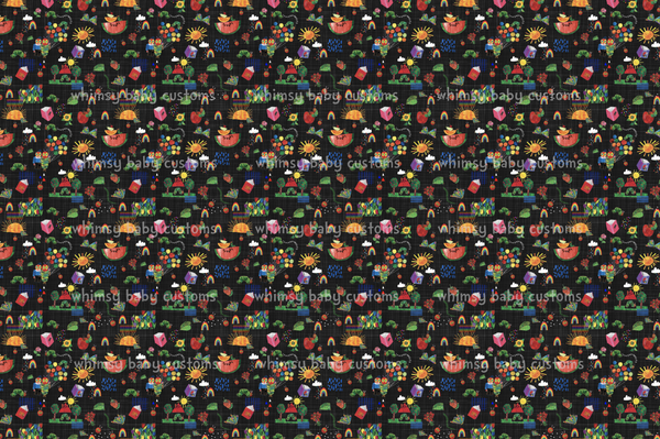 Fabric TVHC Doodle On Grunge