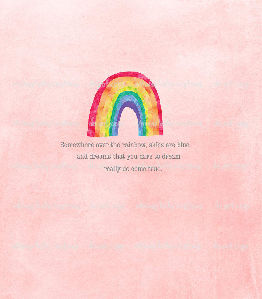 569 Somewhere Over The Rainbow On Pink Child Panel