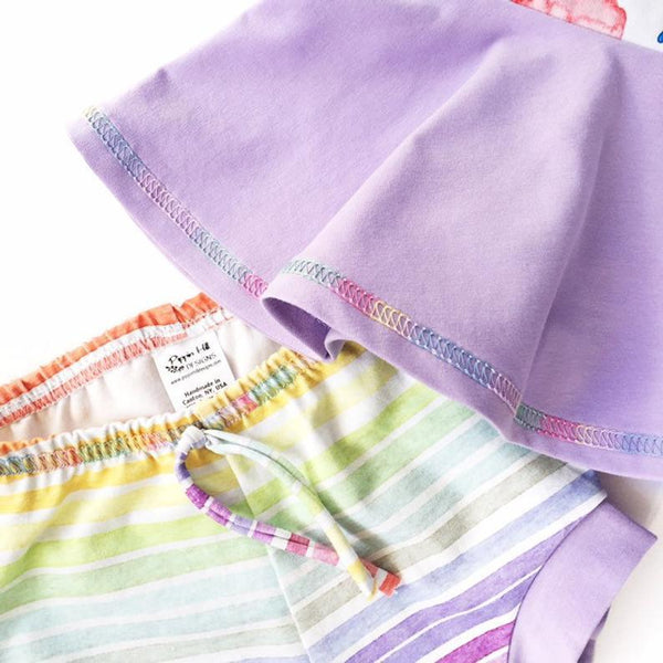 Fabric Pastel Watercolour Rainbow PIN Stripes 0.5cm wide
