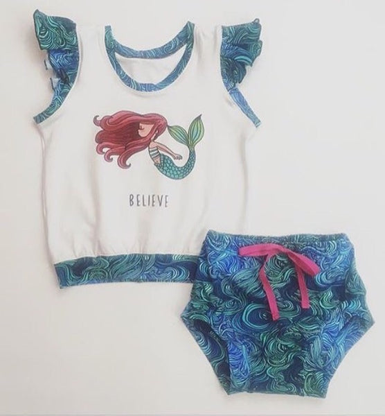 513 Believe Mermaid Child Panel (Redhead)