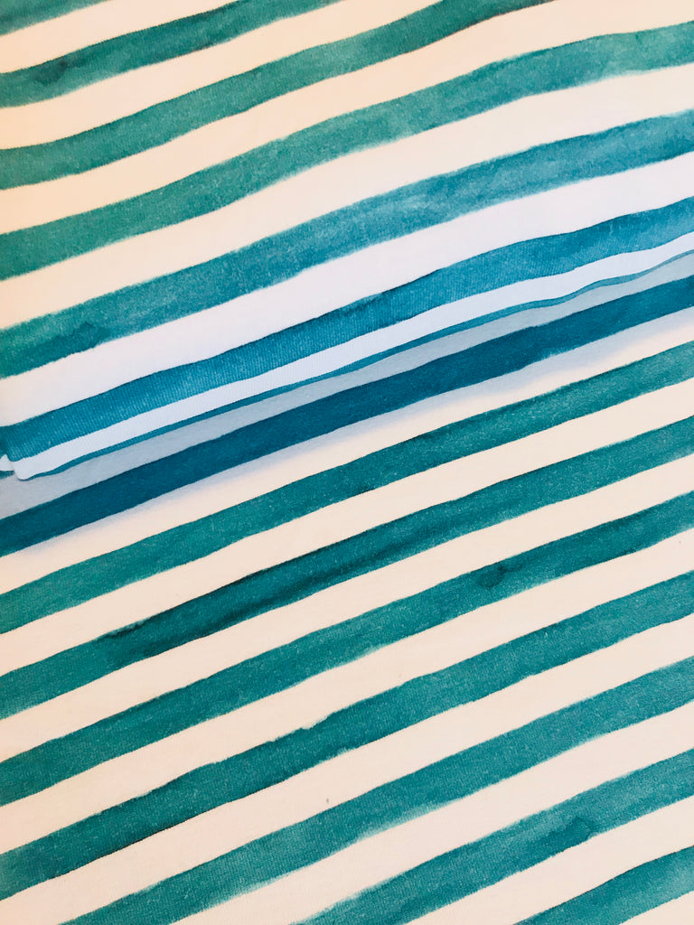 Watercolour Stripes Teal