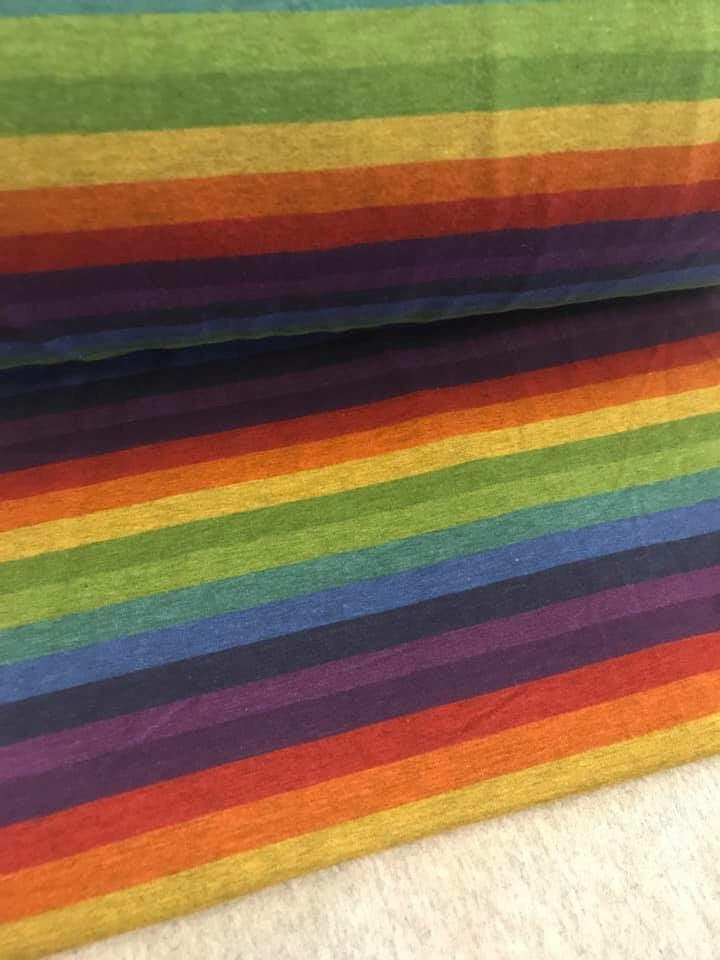 Classic Rainbow Stripes with Faux Heather Background