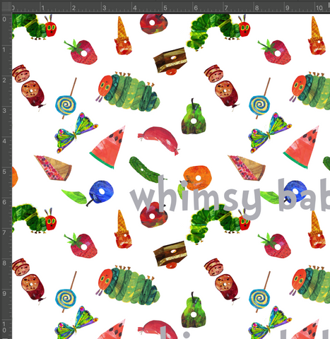 Hungry Caterpillar Food Fabric on Woven