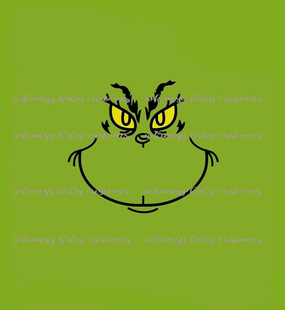 Child Panel Christmas Grumpy Green Guy Big Face