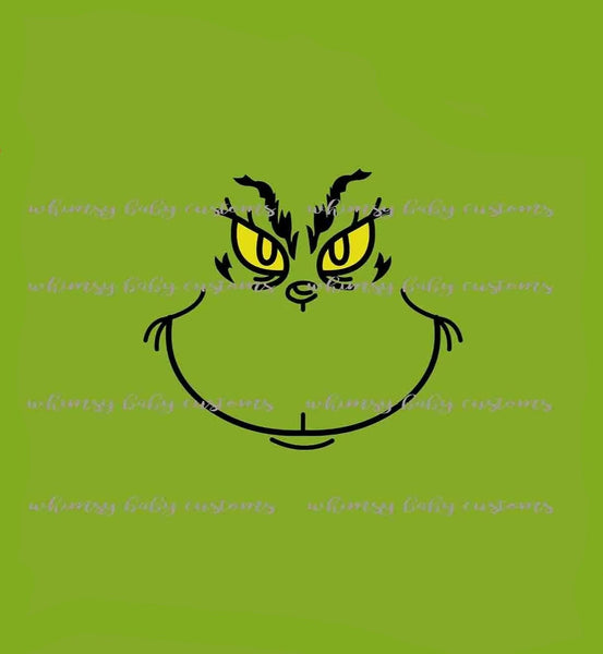 Child Panel Christmas Grumpy Green Guy Big Face