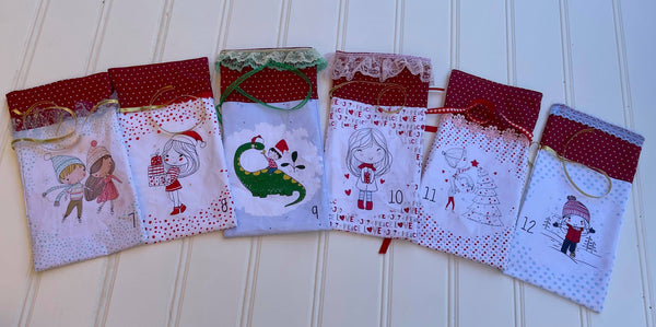 Fabric Advent Calendar Bag Panels Dr. S and the Grumpy Green Guy Collection