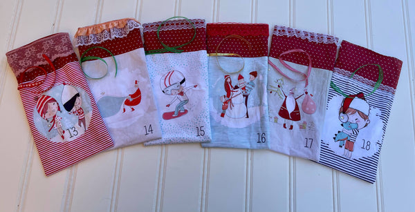 Fabric Advent Calendar Bag Panels Dr. S and the Grumpy Green Guy Collection