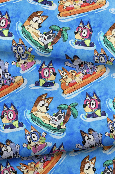 Monthly Group Preorder - Fabric Blue Heeler Dog Swimming