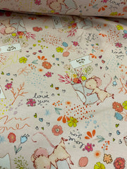 Whimsical Mouse Fabric FRENCH TERRY