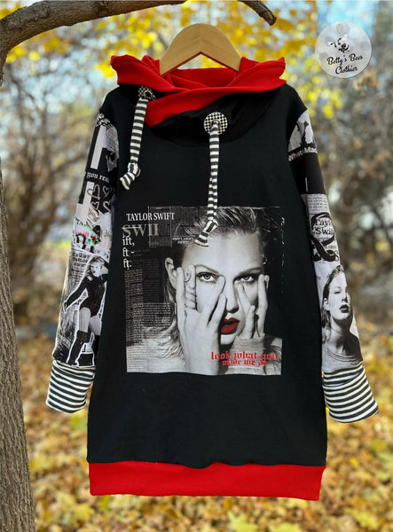 Monthly Group Preorder - Adult/Romper Panel Swiftie Look What You Made Me Do (Taylor Red Lipstick)