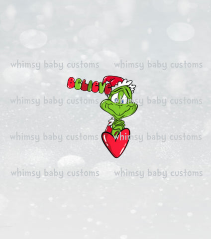 Child Panel Christmas Grumpy Green Guy Believe