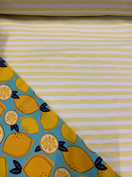 Watercolour Stripes Lemon (Yellow)