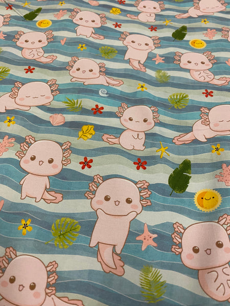 Fabric Cute Axolotls