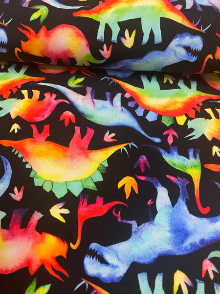 Watercolour Dinos on Black